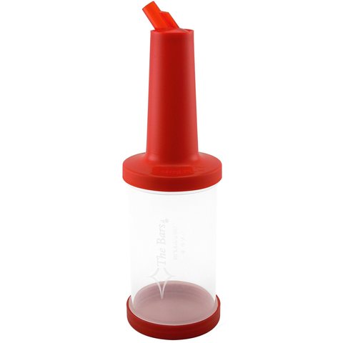 PM01R Бутылка с гейзером 1 л прозрачная (красная крышка)