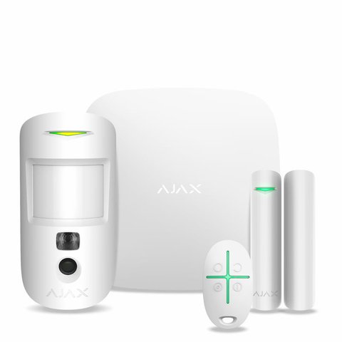 Комплект охранной сигнализации Ajax StarterKit Cam Plus White+ Бесплатная доставка